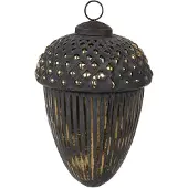 Clayre & Eef Kerstbal Overig Ø 10x14 cm Zwart Glas Kerstballen