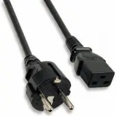 Allteq Voedingskabel C19 - C19 naar Schuko male - Tot 250 V/10 A