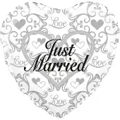 Oaktree Folieballon - Huwelijk - Just married - 45.7cm- Zonder vulling