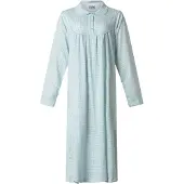 Lunatex - klassiek dames nachthemd 224158 met kraag - blauw - maat S
