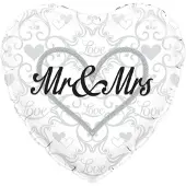 Oaktree Folieballon - Huwelijk - Mr & Mrs - 45,7- Zonder vulling