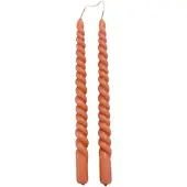 Rustik Lys Dinerkaarsen 'Swirl' Set van 2, Brique