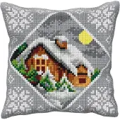Kanex kussenpakket huisje in de sneeuw 9541 om te borduren