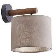 TK Lighting Wandlamp Deva Nature, textiel, hout dimbaar, hout licht, Woon-/ Eetkamer, Hout, Scandinavisch