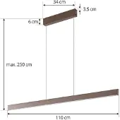 LUCANDE Hanglampe , Mylosh, dimbare, Roestbruin, Keuken, Aluminium, Modern