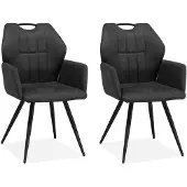 MX Sofa Eetkamerstoel Puck - Antraciet (set van 2 stoelen)
