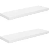 vidaXL Wandschappen zwevend 2 st 80x23,5x3,8 cm MDF hoogglans wit
