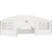 vidaXL - Partytent - met - zijwanden - professioneel - 90 - g/m² - 4x6 - m - wit