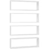 vidaXL Wandschappen kubus 4 st 80x15x26,5 cm bewerkt hout wit