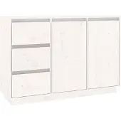 vidaXL Dressoir 111x34x75 cm massief grenenhout wit