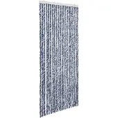 vidaXL Vliegengordijn 90x200 cm chenille blauw en wit
