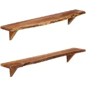 vidaXL Wandschappen 2 st 110x20x18 cm massief acaciahout