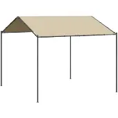 vidaXL Tuinpaviljoen 4x4 m staal en stof beige