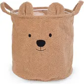 Childhome Teddy Opbergmand 40 x 40 x 40 cm - Speelgoedmand in Zachte Teddystof met Berenoortjes - Ook als Wasmand Babykamer of Decoratie - Stevige Binnenvoering - Lichtgewicht - Ecru