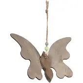 Clayre & Eef Decoratie Hanger Vlinder 21x3x15 cm Bruin Hout Bruin