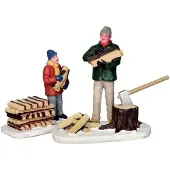 Lemax Kerstfiguur Stacking firewood set of 2