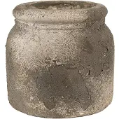Clayre & Eef Bloempot Ø 17x16 cm Grijs Beige Terracotta Grijs
