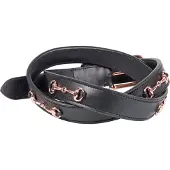 Harry's Horse RIEM LEDER ROSEGOLD BIT Zwart