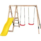 Swing King Swingking Schommel Ava Met Glijbaan Geel 235x274x185cm