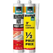 Bison Montagekit Direct Grip - Extreem Hoge Aanvangshechting - Crème - 370g
