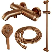Brauer Copper Carving thermostatische badkraan koper geborsteld PVD set 2