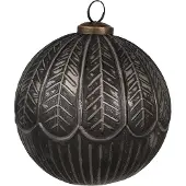 Clayre & Eef Kerstbal Overig Ø 12x12 cm Zwart Glas Kerstballen