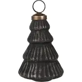 Clayre & Eef Kerstbal Overig Ø 6x9 cm Zwart Glas Kerstballen