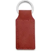 Combicraft Blanco leren sleutelhanger rechthoek 33x70mm bordeaux rood - 5 stuks
