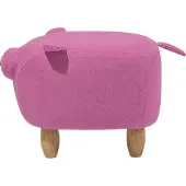 Beliani Piggy Hocker Roze Stof