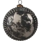 Clayre & Eef Kerstbal Overig Ø 15x6x15 cm Zwart Grijs Glas Kerstballen