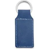 Combicraft Blanco leren sleutelhanger rechthoek 33x70mm donker blauw - 10 stuks