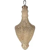 Clayre & Eef Kerstbal Overig Ø 7x17 cm Beige Glas Kerstballen