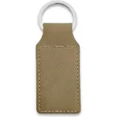 Combicraft Blanco leren sleutelhanger rechthoek 33x70mm taupe - 5 stuks