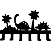 Vdd Wandkapstok dinosaurussen kinderkamer jungle safari - kapstok 6 haken babykamer