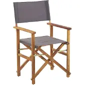 Beliani CINE - Tuinstoel-Grijs-Polyester, Acaciahout