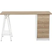 Beliani HEBER - Bureau - Lichte houtkleur - Spaanplaat