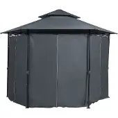 Beliani PORTEL - tuinpaviljoen-Grijs-Staal