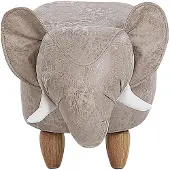 Beliani JUMBO - Dierenhocker-Grijs-Kunstleer