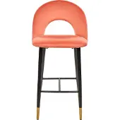 Beliani FALTON - Barkruk-Rood-Fluweel