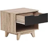 Beliani SPENCER - Nachtkastje-Lichte houtkleur-MDF