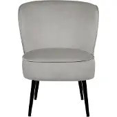 Beliani VOSS - Fauteuil-Grijs-Fluweel