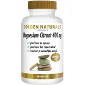 Golden naturals 2x Magnesium Citraat 400mg Vegan 180 tabletten