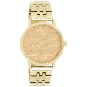 Oozoo Timepieces - Goudkleurige horloge met goudkleurige roestvrijstalen armband - C10557