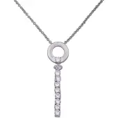 Orphelia Ketting 42 Cm Line Zirconium Sterling Zilver 925 Zk-2735