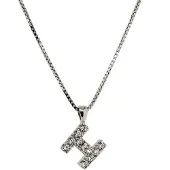 Orphelia Zilver Alphabet hanger met ketting 42 cm Zirconium