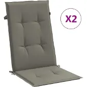 vidaXL Stoelkussens 2 st hoge rug 120x50x4 cm stof donkergrijs