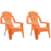 vidaXL Kindertuinstoelen 2 st hout-look 37x34x44 cm polypropeen oranje