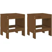 vidaXL Barkrukken 2 st 40x36x45 cm massief grenenhout honingbruin