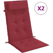 vidaXL Stoelkussens 2 st hoge rug oxford stof wijnrood