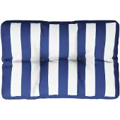 vidaXL Palletkussen gestreept 60x40x12 cm stof blauw en wit